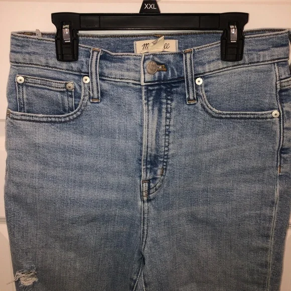 Madewell The Perfect Vintage Jeans Coffey Wash Knee Holes Distressed sz 26 - Picture 4 of 9